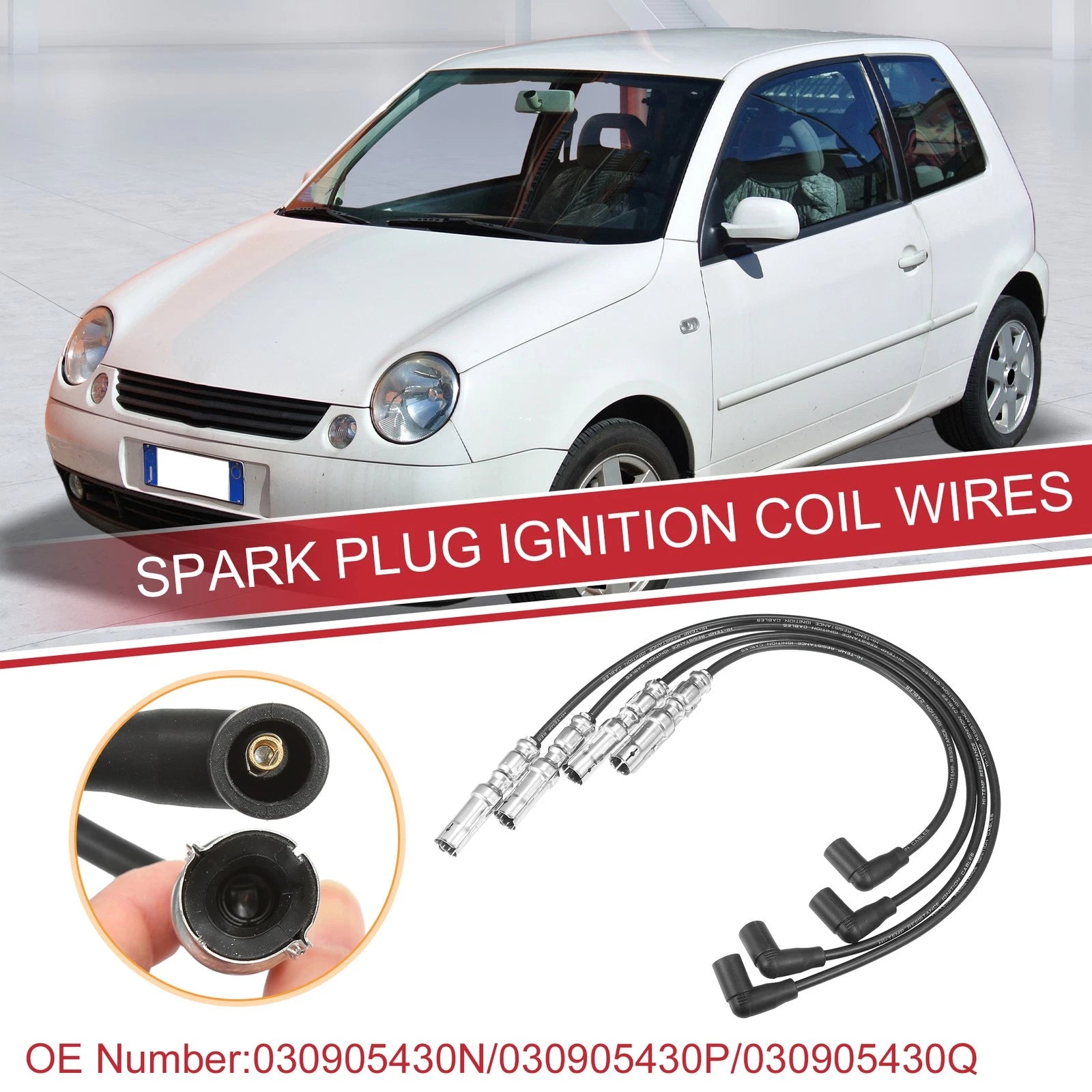 Ignition Coil Cable Set (4 Pcs) Replacement for Volkswagen Lupo (1998–2005)