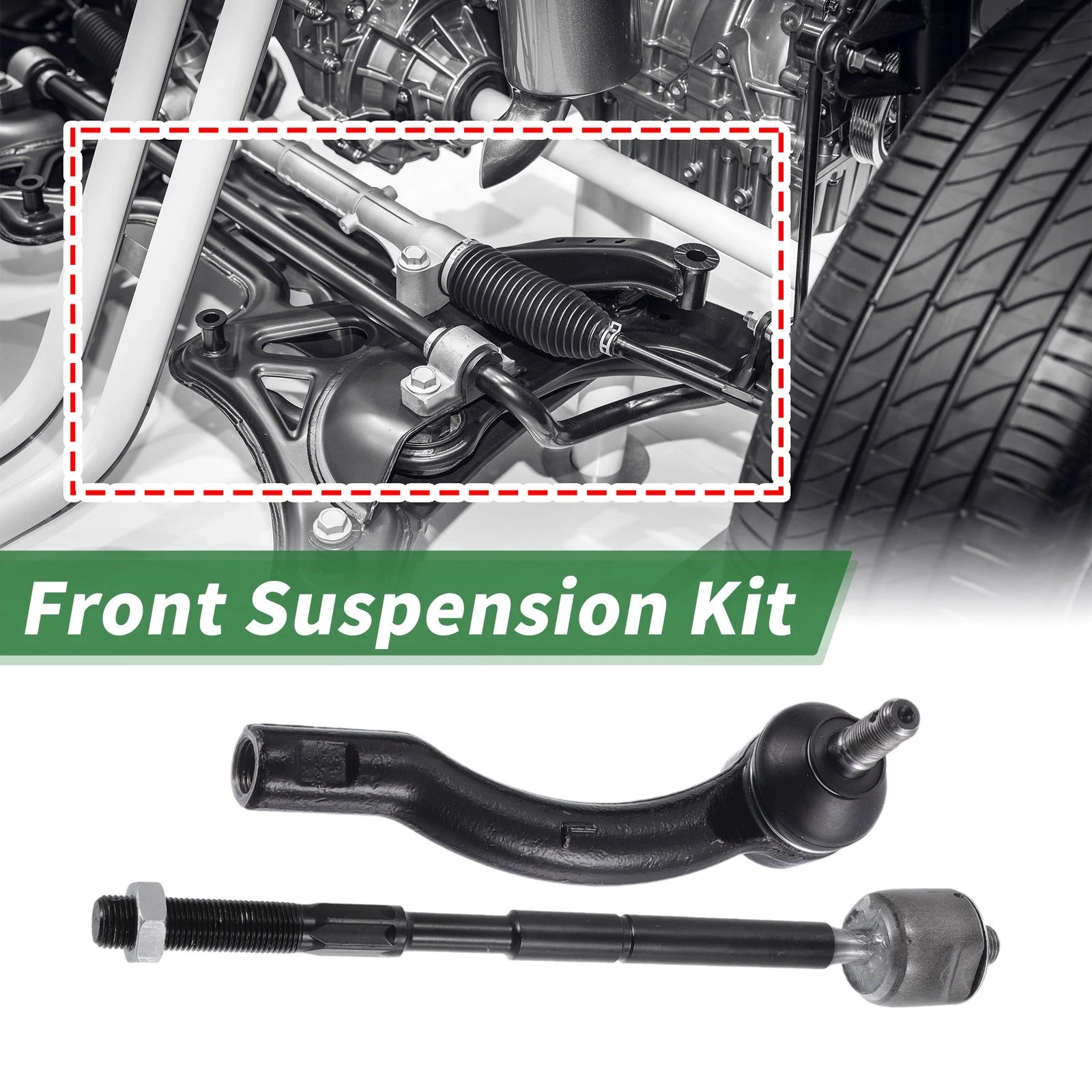 8pc Front Suspension Kit Tie Rod End and Sway Bar Link for Toyota Corolla (2003–2008)