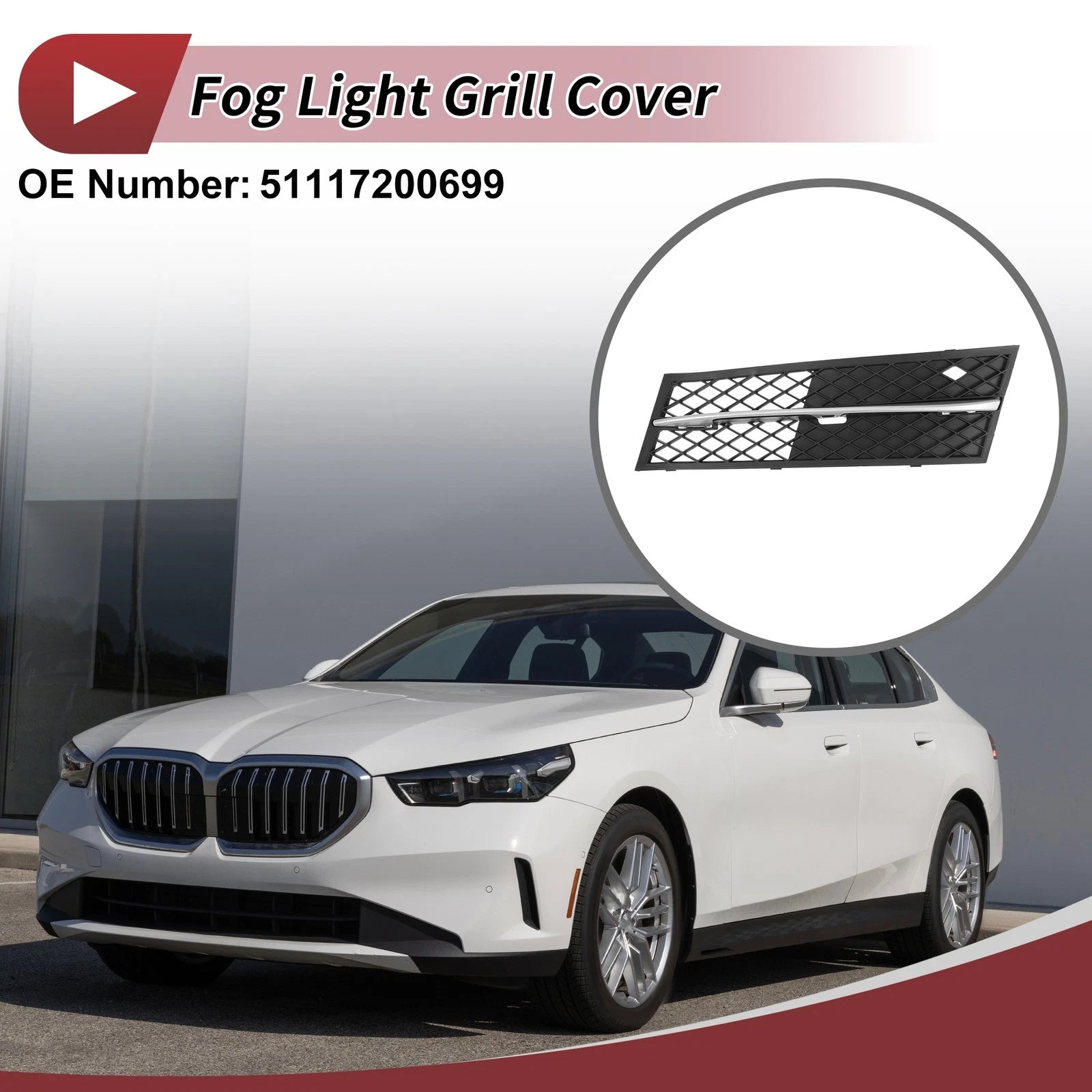 Front Left Fog Light Grill Replacement for BMW 528i (2011–2013)