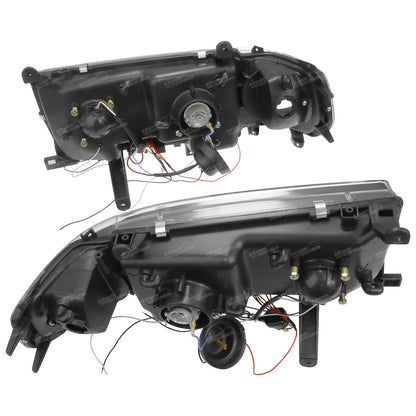 Black Altezza Angel-eye Halo Projector Headlights with LED DRLs for 80 Series (1980–1990)