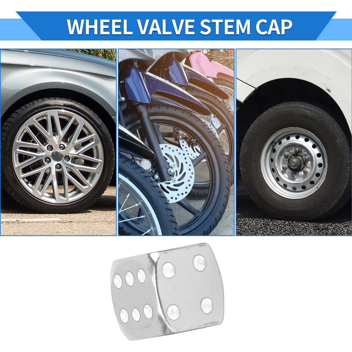 Tire Valve Stem Caps Wheel Valve Cap Set for SUV Bike RV (12mm) (5pcs)