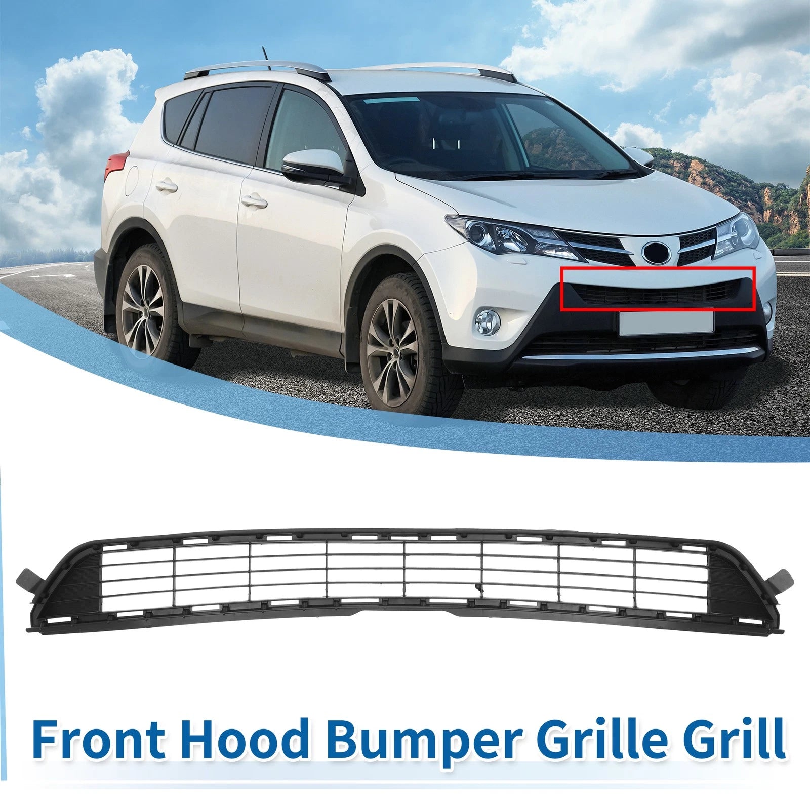 Front Hood Bumper Grille Grill Replacement for Toyota RAV4 (2013–2015)