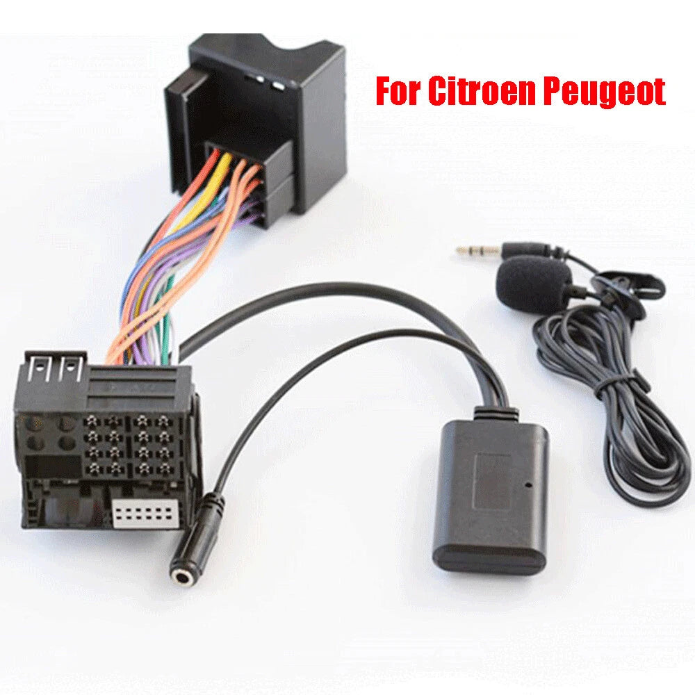 Bluetooth AUX Audio Cable Adapter+MIC for Citroen C2 C3 C4 C5 C6 C8 RD4 Radio CD