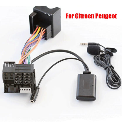 Bluetooth AUX Audio Cable Adapter+MIC for Citroen C2 C3 C4 C5 C6 C8 RD4 Radio CD