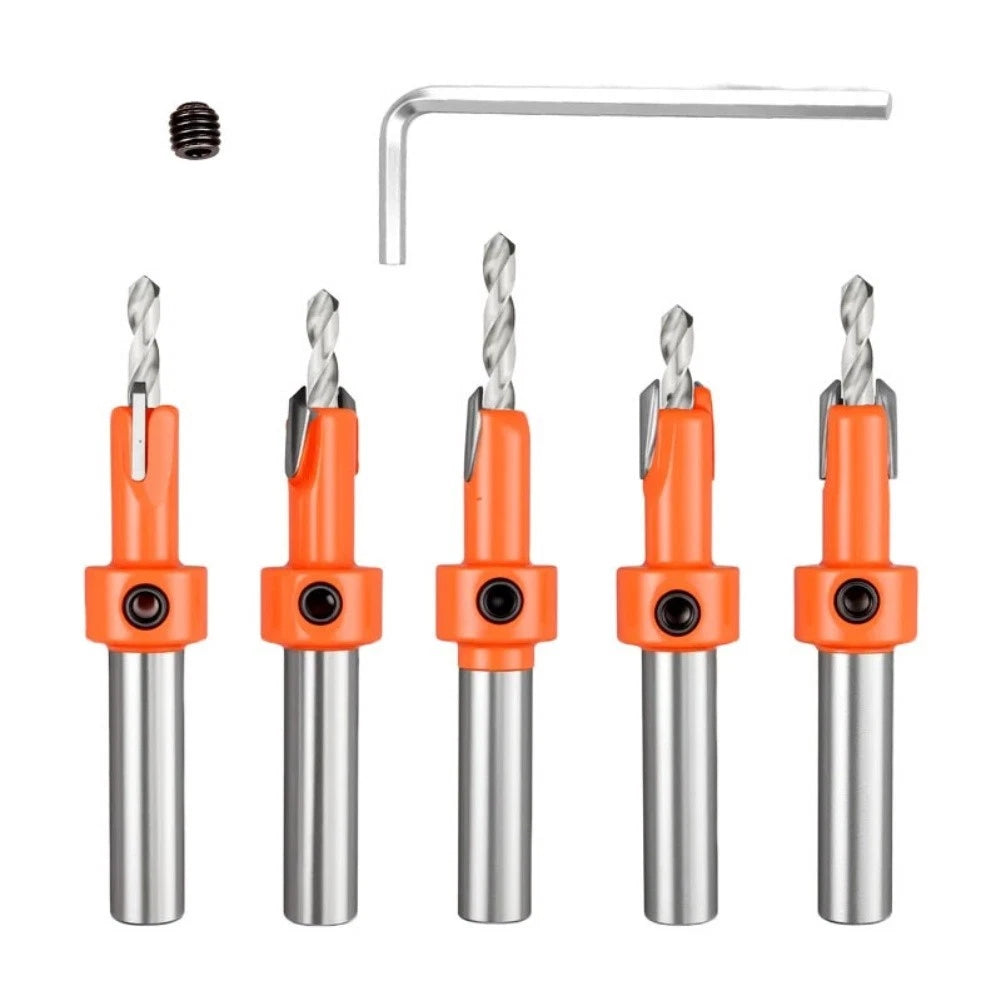 5pcs Countersink Router Bits for Woodworking Projects