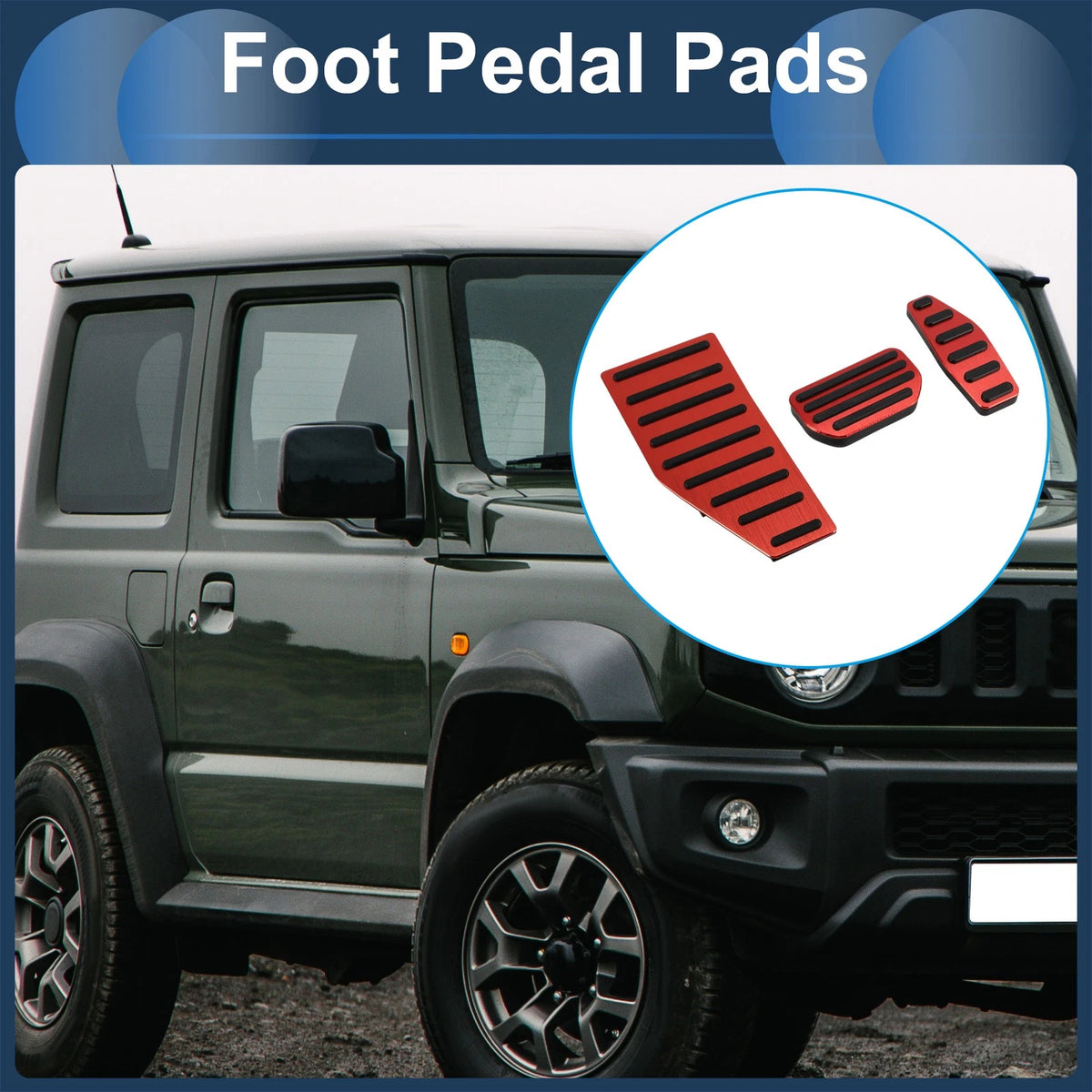 3X Automatic Foot Accelerator Pedal Covers for Suzuki Jimny JB70W (2018–2022) Red