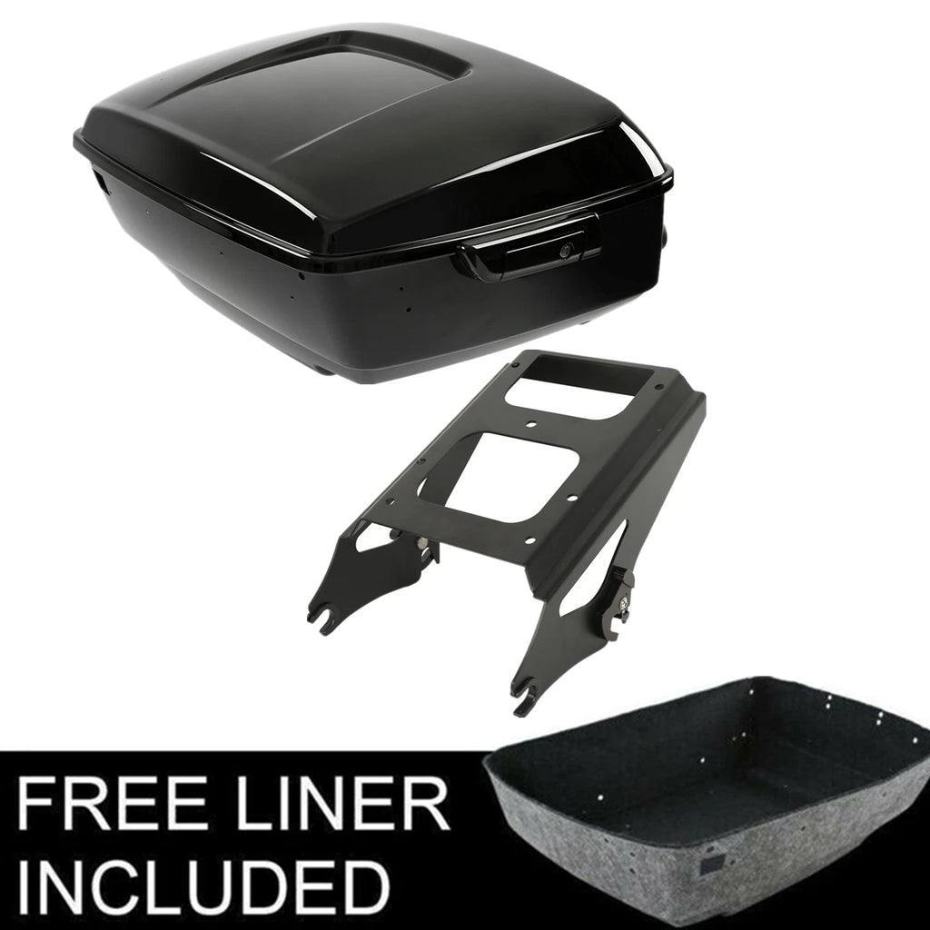 King Trunk Black Latch & Mount Rack for Harley Touring (2009–2013)