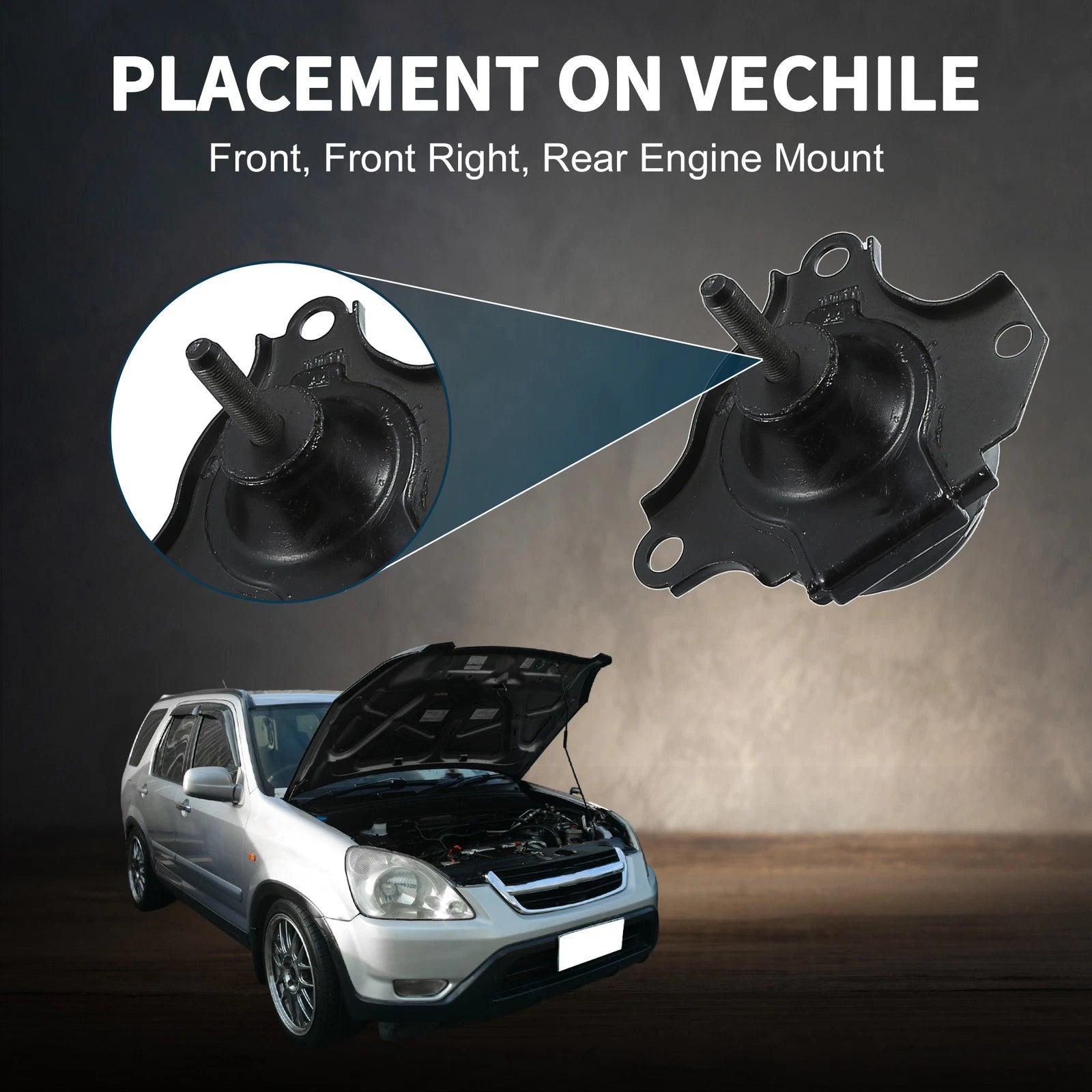 Engine Motor Transmission Mount Set Replacement for Honda CR-V 2.4L AWD (2002–2006)