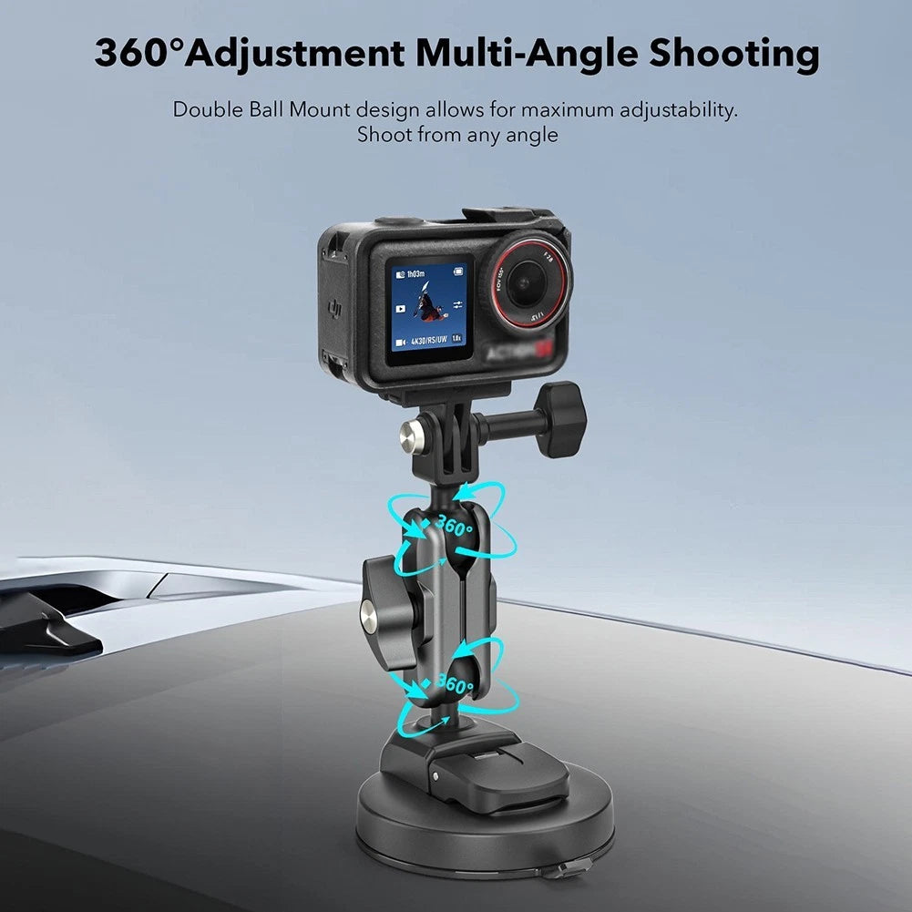 Action Camera Mount with Strong Suction Cup for DJI and Insta360 Models