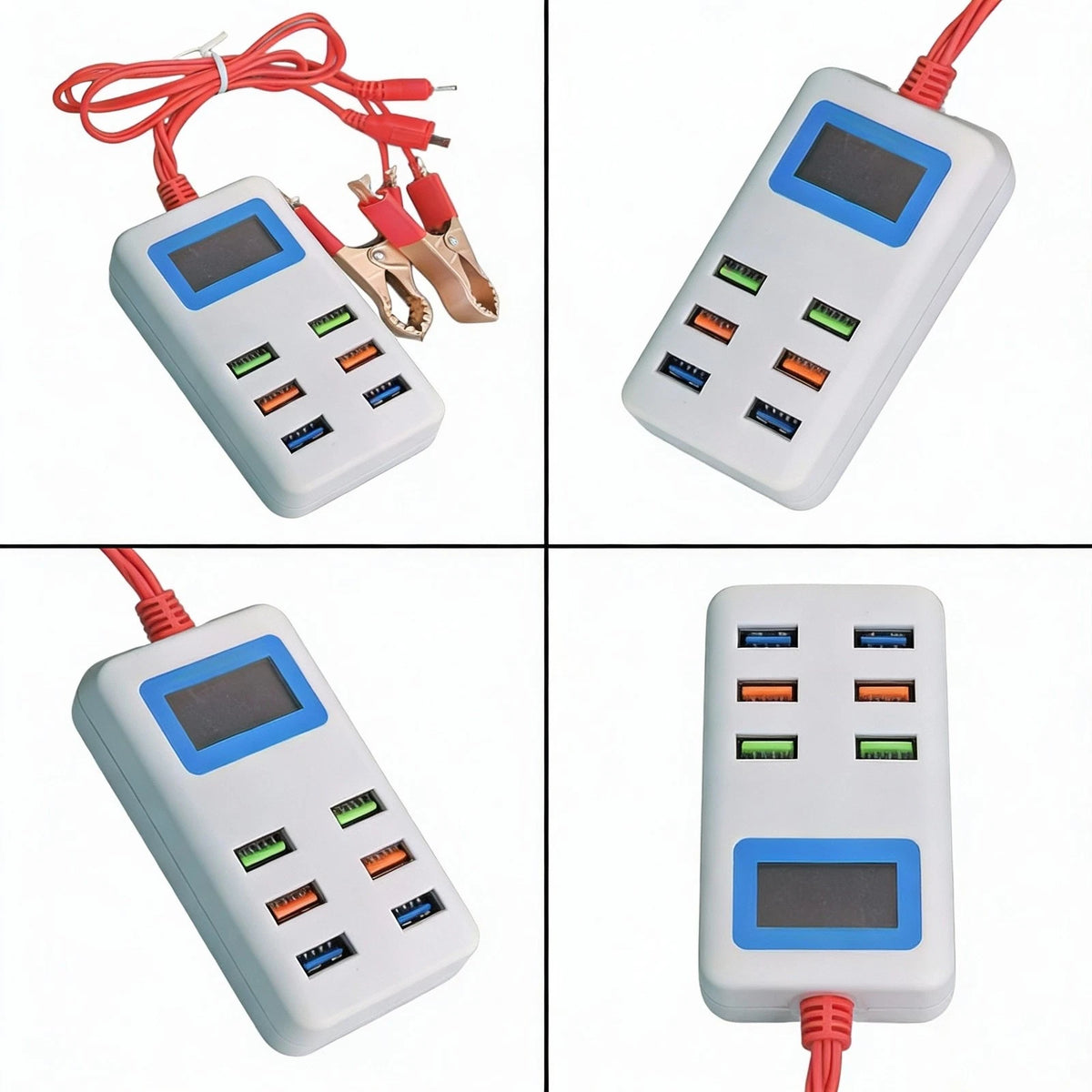 6 USB Charging Station with LCD Voltage Display for 12V 24V