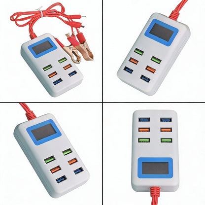 6 USB Charging Station with LCD Voltage Display for 12V 24V