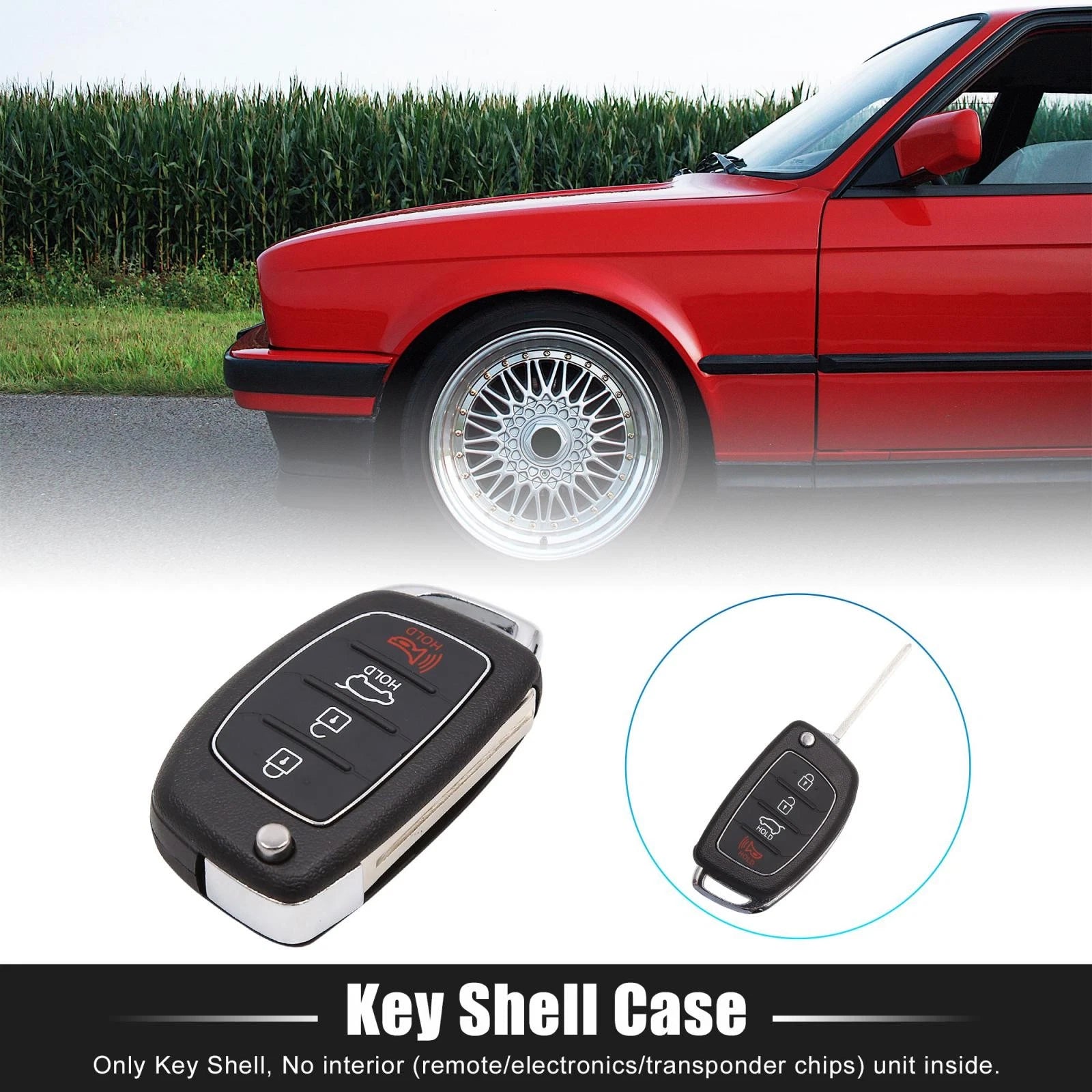Car Key Fob Shell Case Replacement for Hyundai Santa Fe Ix45 (2013–2018)