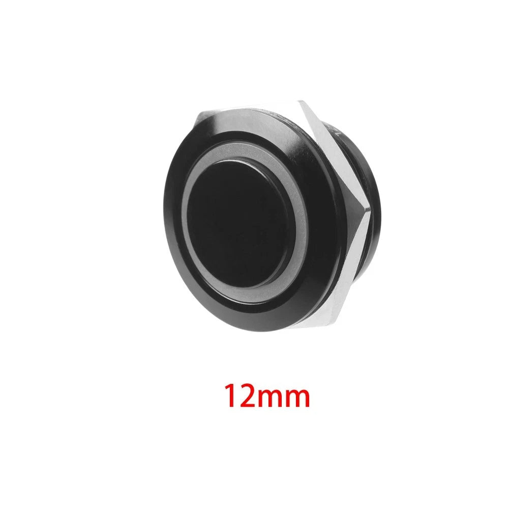 12mm Waterproof Momentary Push Button Switch - Black