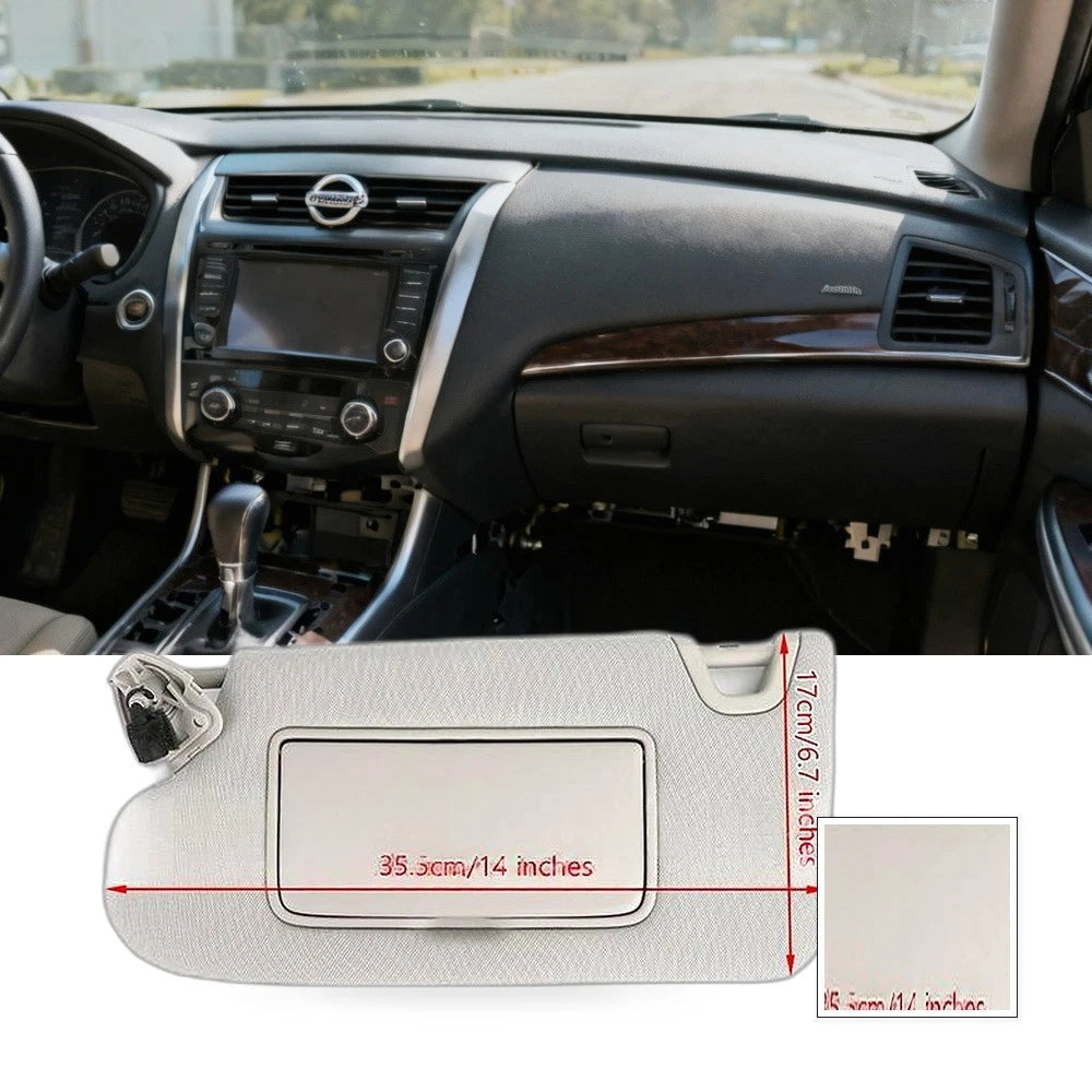 Left Sun Visor with Light for Nissan Teana Altima (2013–2018) Gray