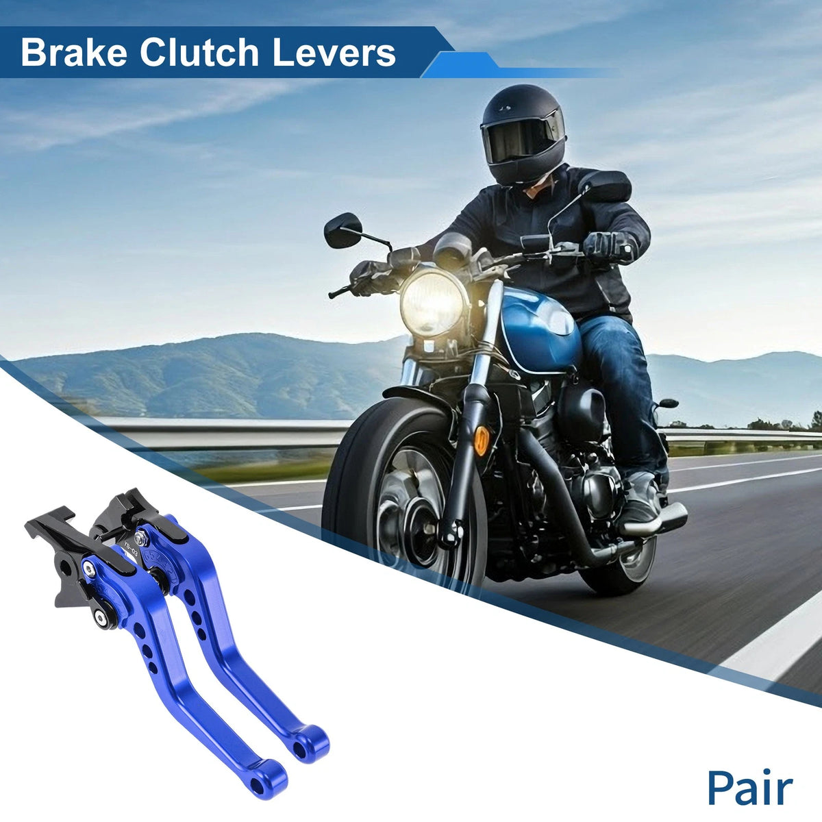 Short Brake Clutch Levers for Honda CB600F (2007–2013) - Blue, 1 Pair