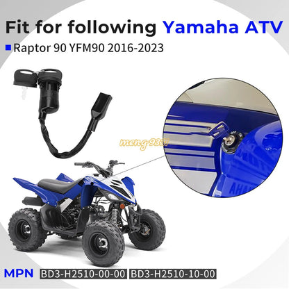 Ignition Key Switch for Yamaha Raptor 90 YFM90 (BD3-H2510-00-00, BD3-H2510-10-00)