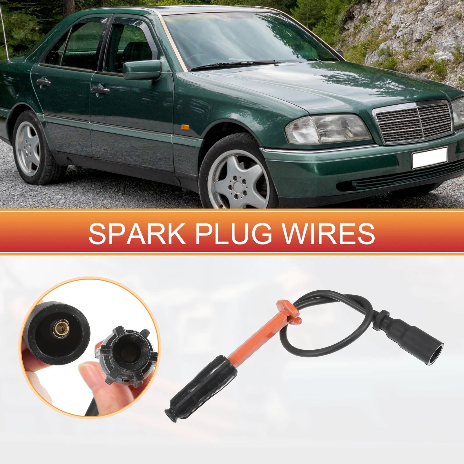 4pcs Spark Plug Wire Ignition Coil Cable for Mercedes-Benz C220 (2010–2015)