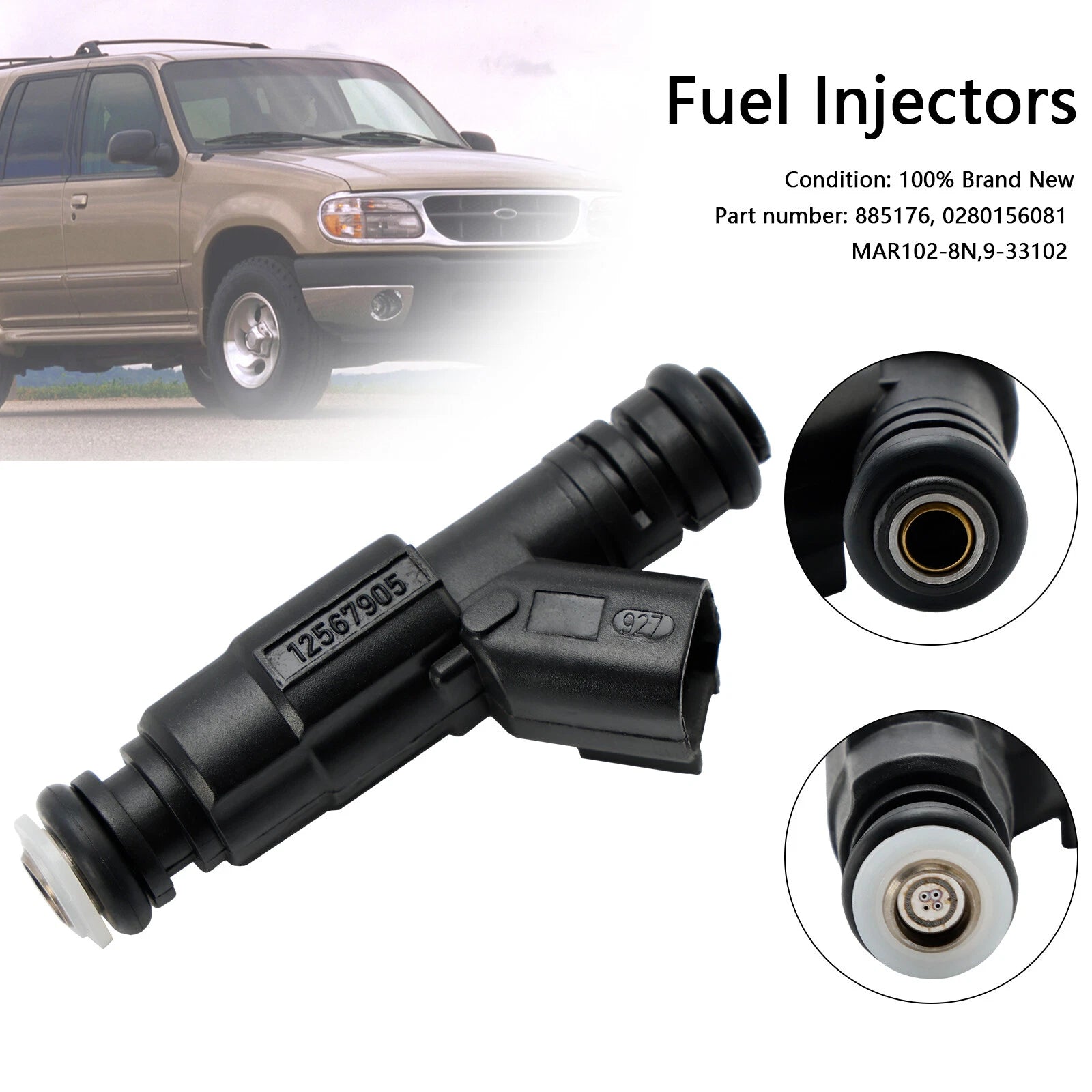 Set of 8 Fuel Injectors 885176 0280156081 MAR102-8N 9-33102 for Mercury Mercruiser T9