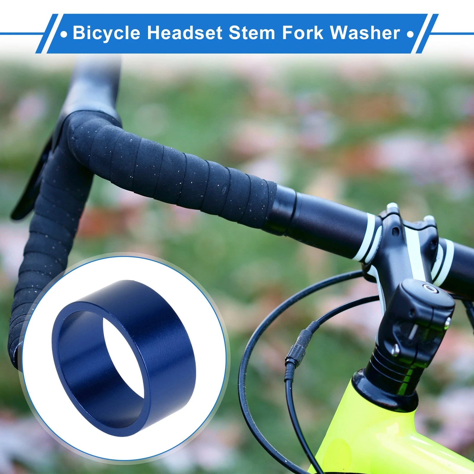 Bike Headset Spacer 15mm Front Stem Fork for 1-1/8" Alloy Blue