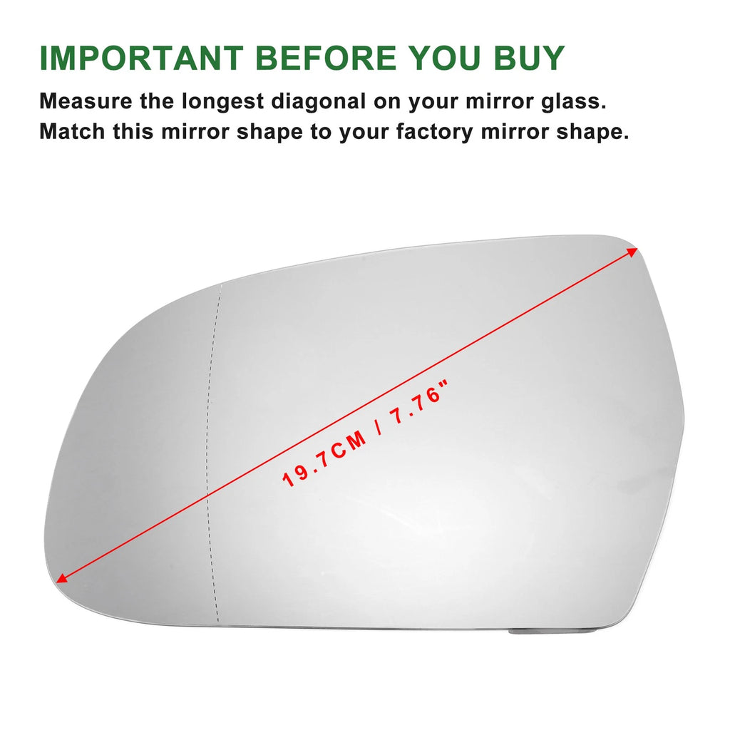 Heated Left Side Mirror Glass for Audi A3 A4 A5 (2010–2013)