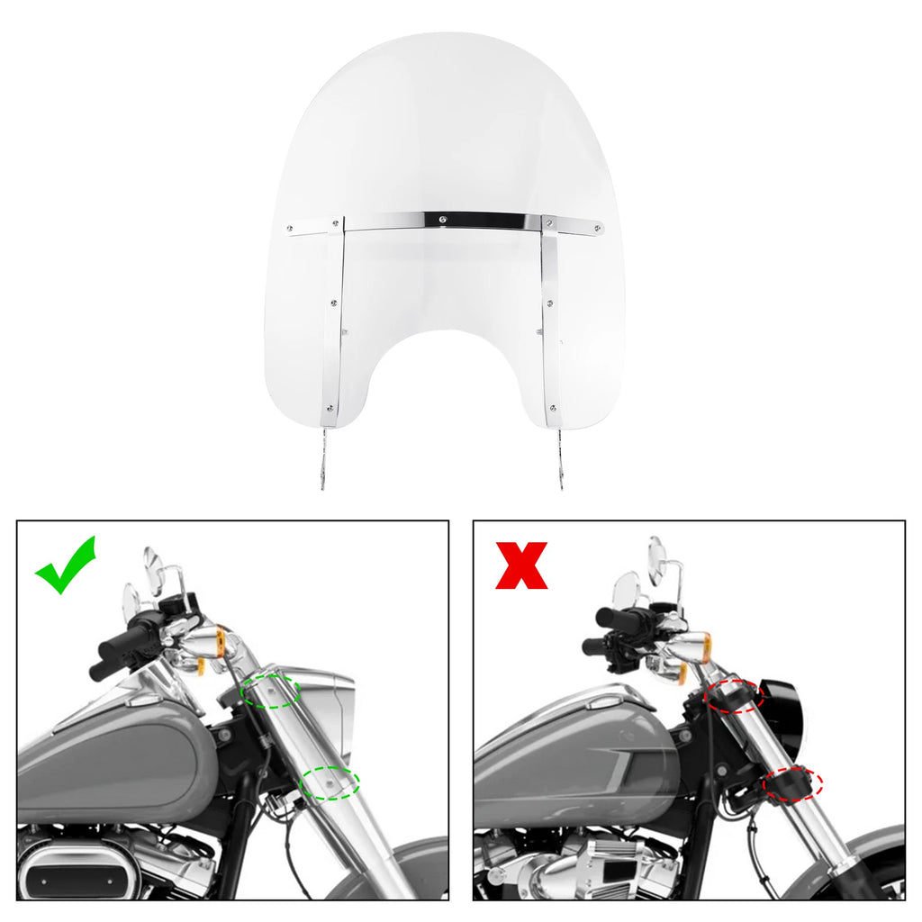 Clear Front Windshield for Harley Heritage Softail Slim Deluxe Fat Boy (2000–2017)
