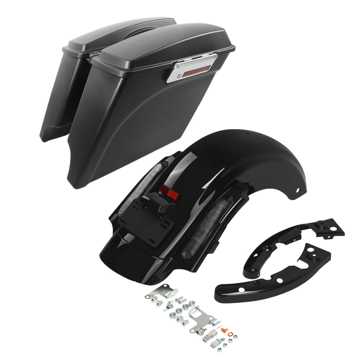 5" Stretched Saddlebags & Rear LED Fender for Harley Road Glide (2009–2013)