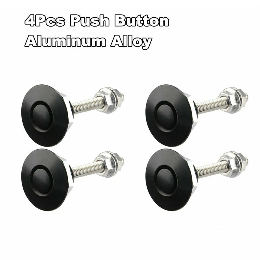 4Pcs Aluminum Mini Quik Release Latch Fastener Hood Push Button Billet Pins Lock