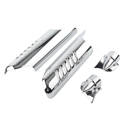 Chrome Fork Lower Leg Deflectors Shield Cover Fit Harley Touring FLHT 2000-2013