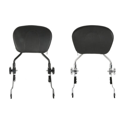 Chrome/Black Adjustable Backrest Sissy Bar for Harley Street Glide (2009–2025)