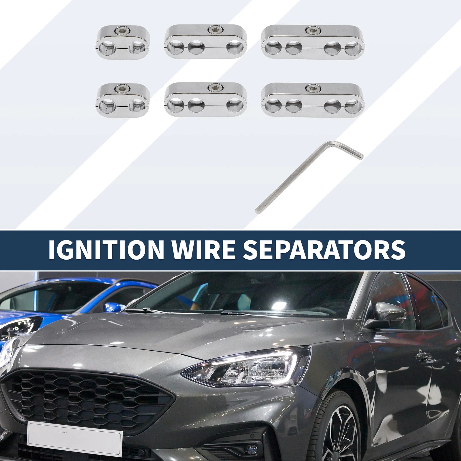 Set of 6 Spark Plug Wire Separators for Ford (7mm, 8mm)