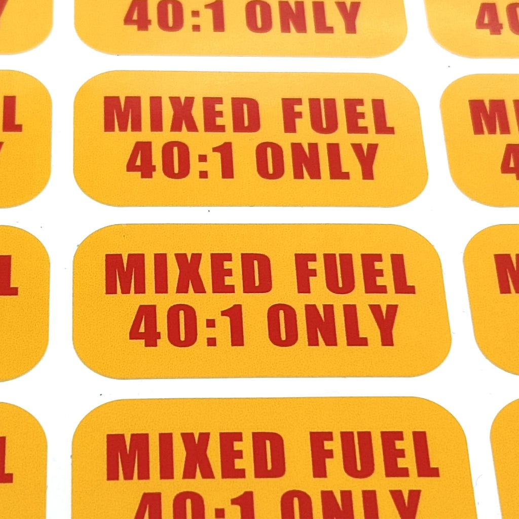 Mixed Fuel 40:1 Sticker for All Models