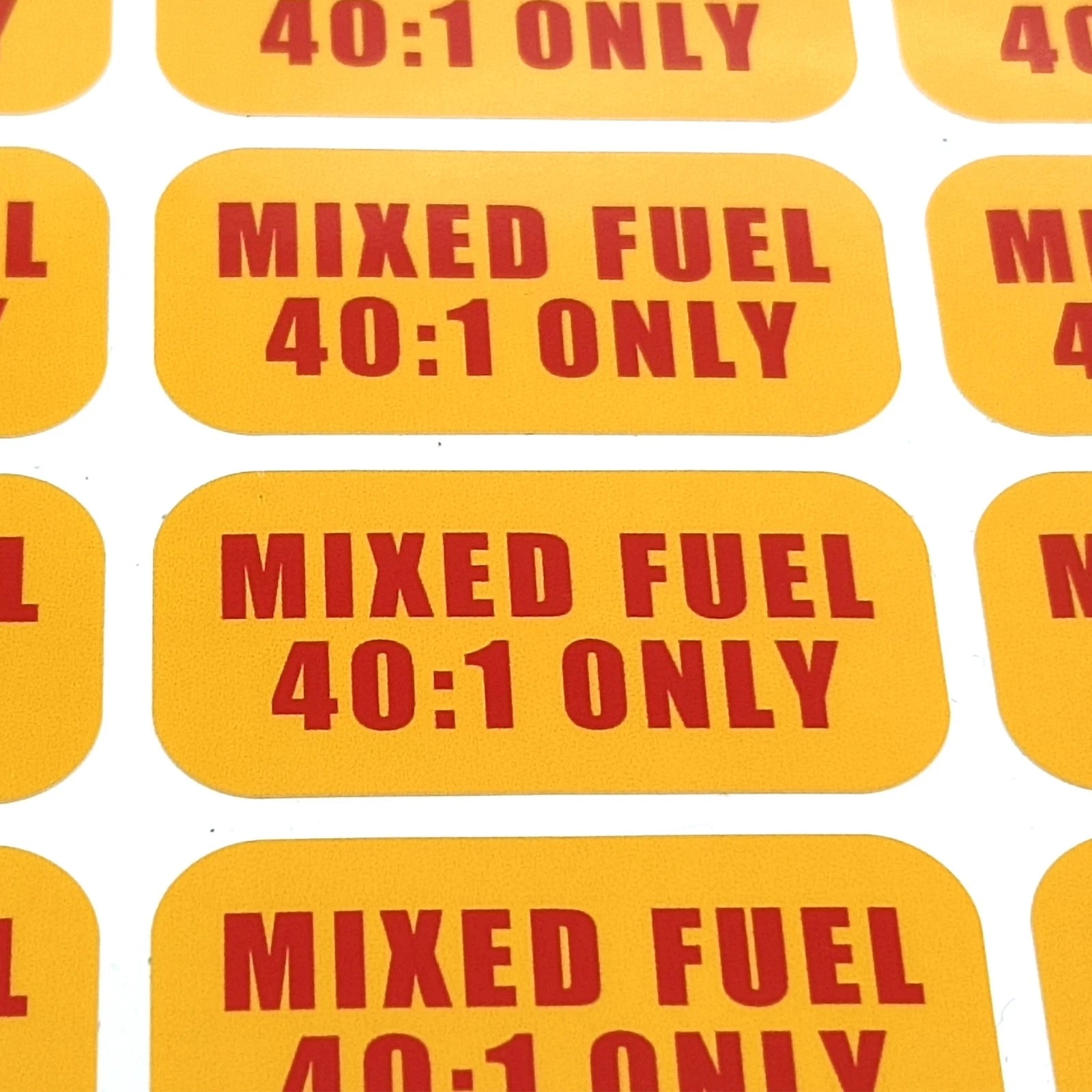 Mixed Fuel 40:1 Sticker for All Models