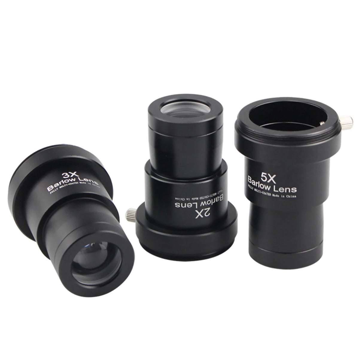 Set of 3 Barlow Lens 2X 3X 5X for Astronomical Telescope