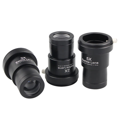Set of 3 Barlow Lens 2X 3X 5X for Astronomical Telescope