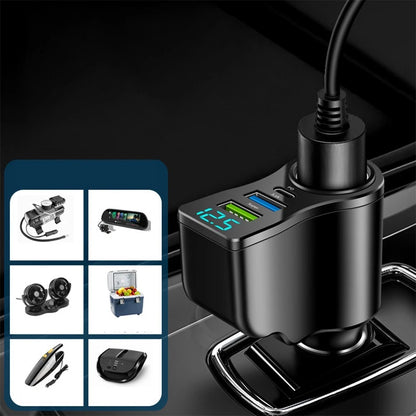 2X Multifunctional Car Charger for Universal Use (LED Display, Dual USB)