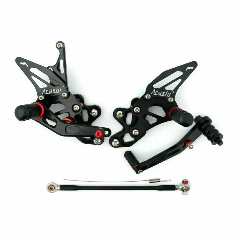 Aluminum Rearsets Footpegs Pedals for Suzuki GSX-R 600 750 (2011–2019) Black T9