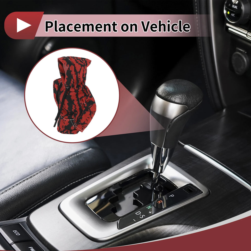 Gear Shift Knob Cover for - Red Black Polyester