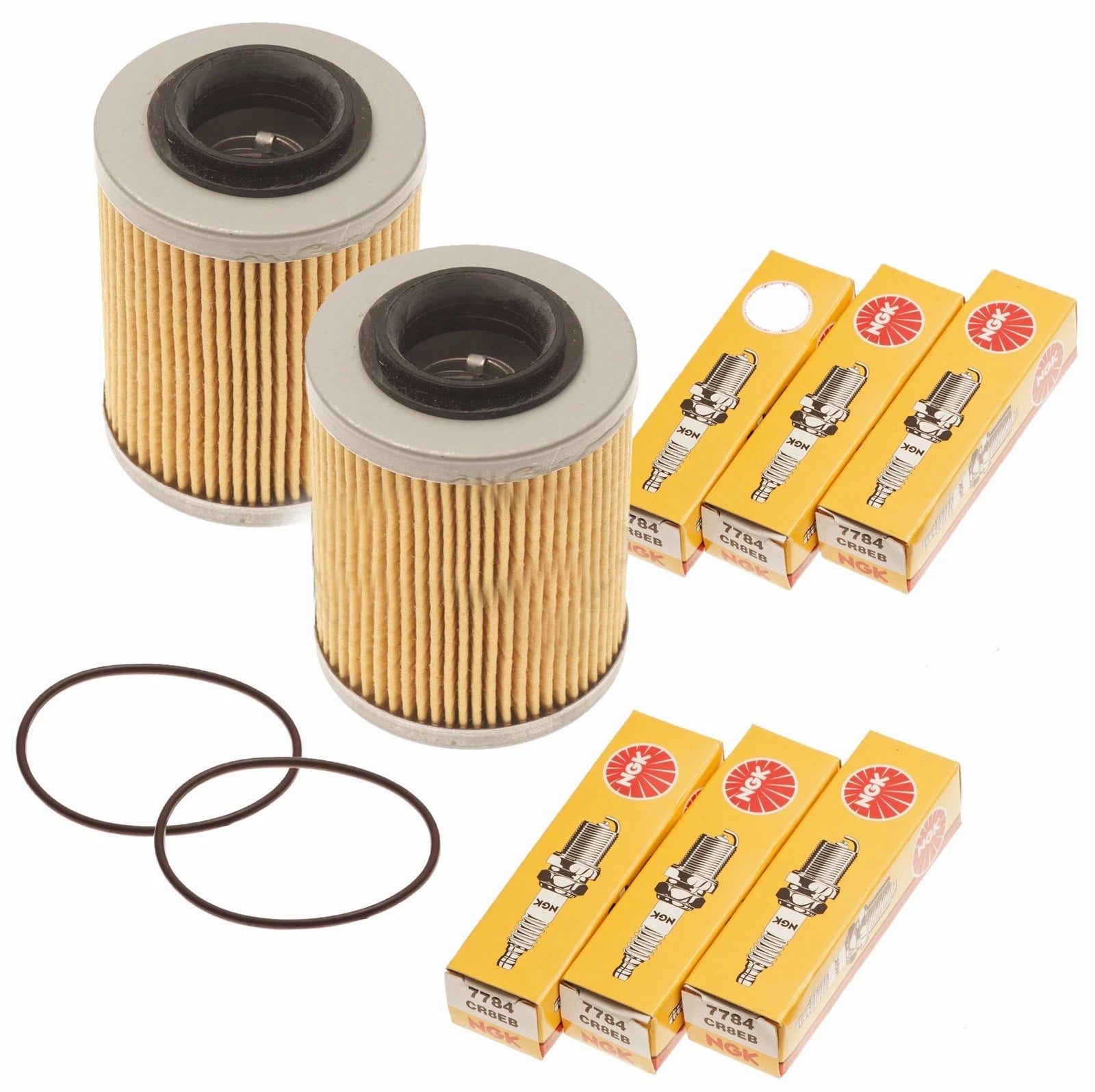 Set of 2 Oil Filters & NGK Spark Plugs for Sea Doo Spark 900 (2014–2023)