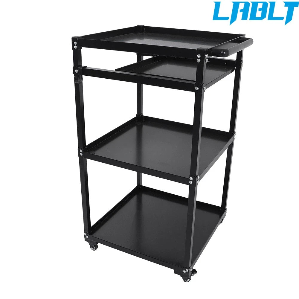Height Adjustable Utility Steel Mobile Desk AV Cart with Storage