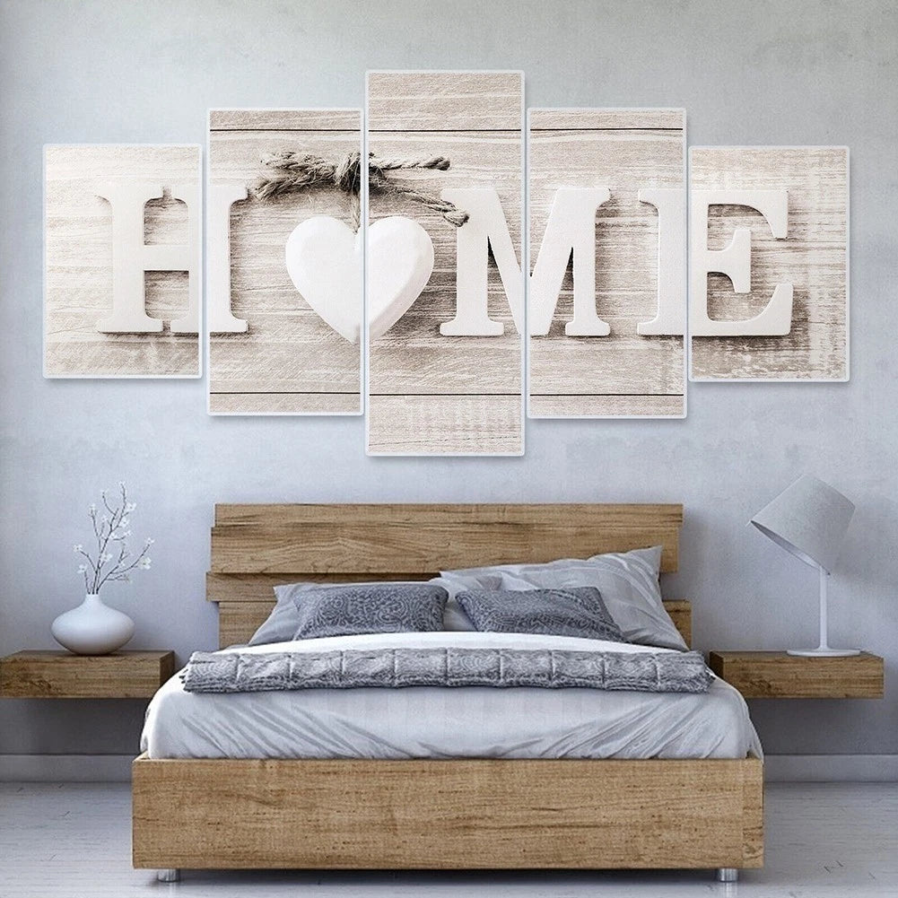 5Pcs Wall Art Prints Set Unframed Fiber Cloth Decor for Home Aesthetics