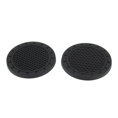 2X Black Rubber Cup Holder Pads for Auto Interior Accessories