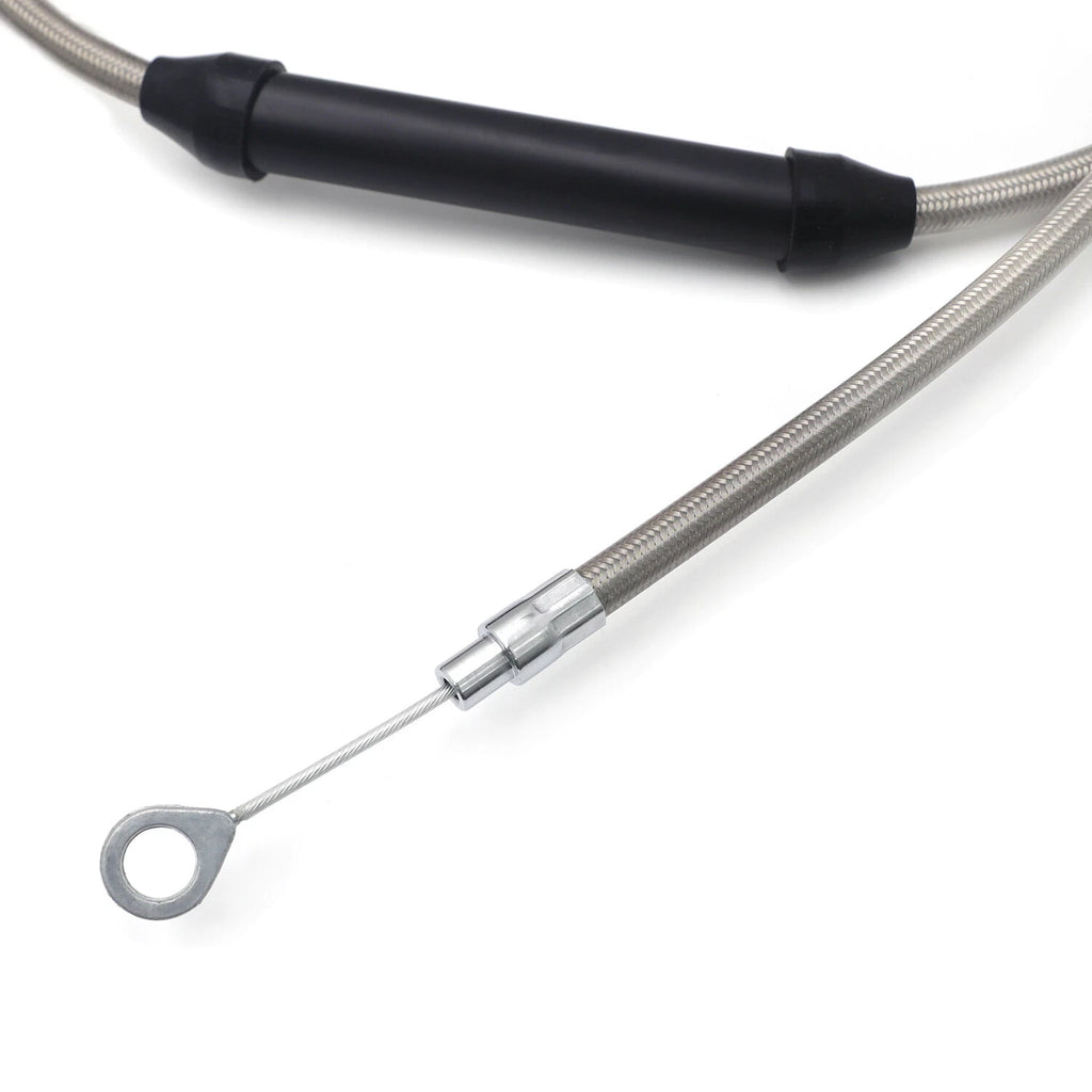 Chrome 12" Extended Brake Line Cable Kit for Harley Dyna FXD (2007–2011)