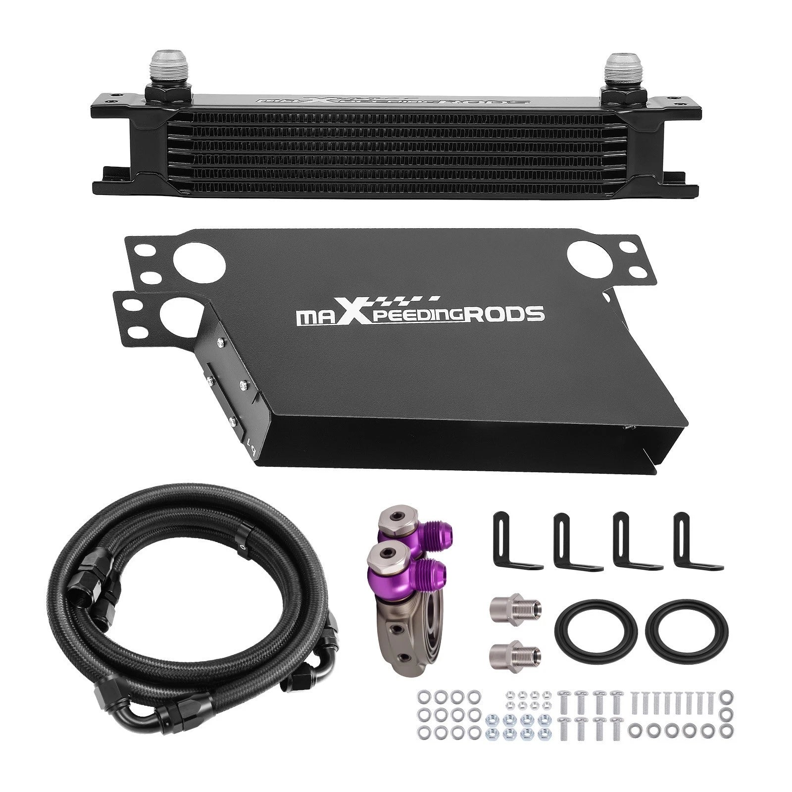 7 Row Engine Oil Cooler Kit for Universal Applications (10AN)