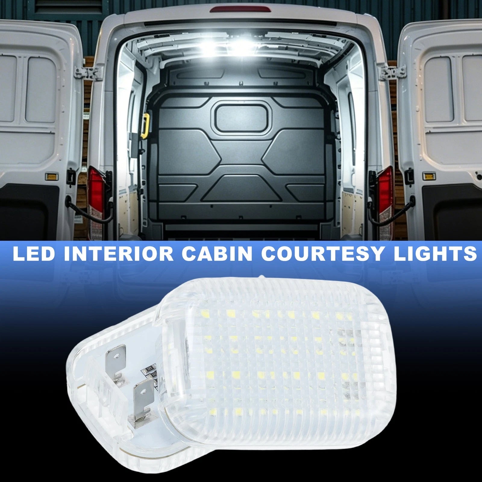 2X Interior LED Dome Light for Ford Transit 150 250 350 HD (2015–2024)