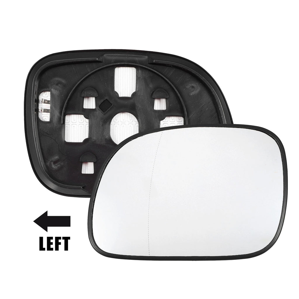 Rearview Mirror Glass Left Heated Replacement with Backing Plate for Dodge Caravan (2005–2020)