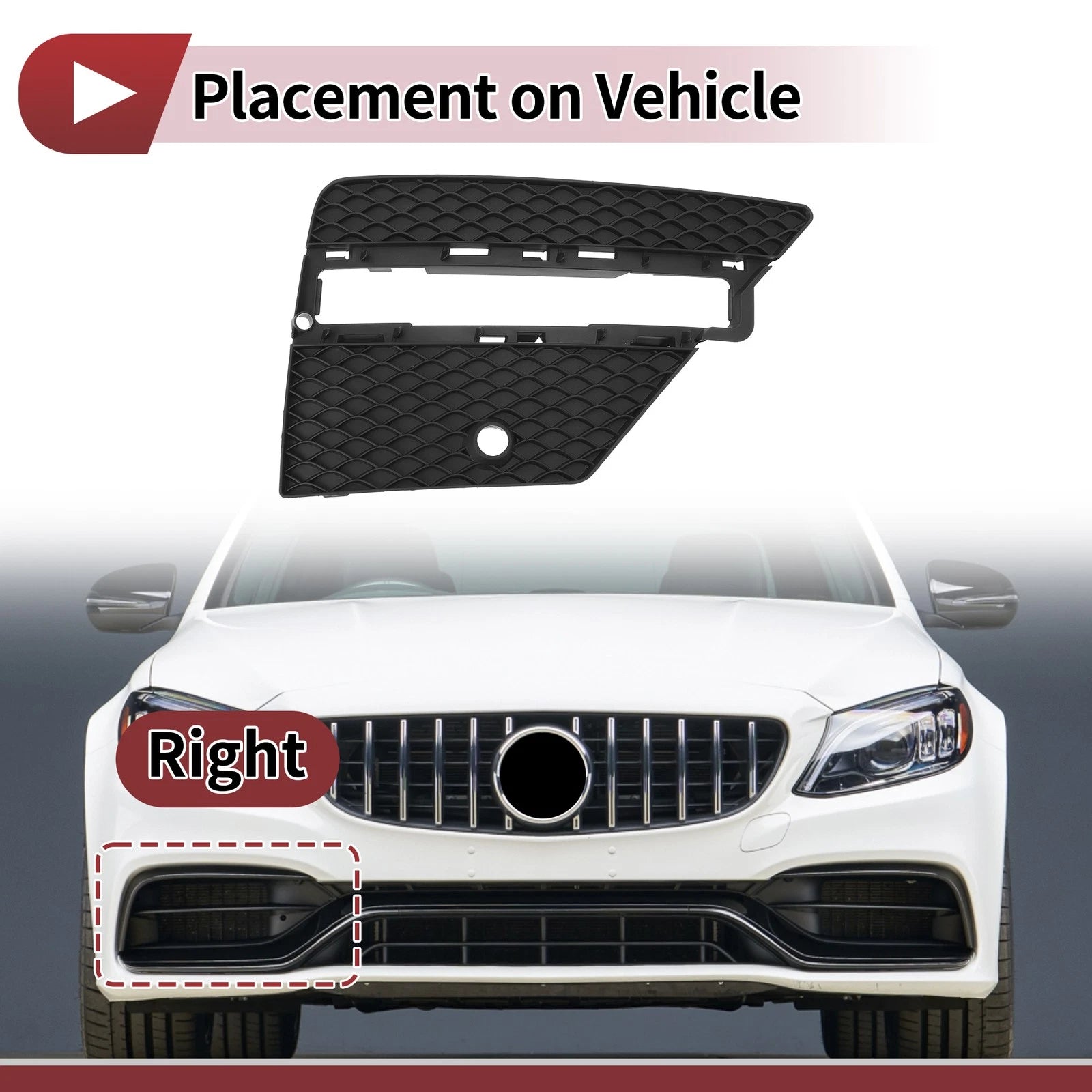 Front Right Fog Light Grill Replacement for Mercedes-Benz ML350 (2012–2015)