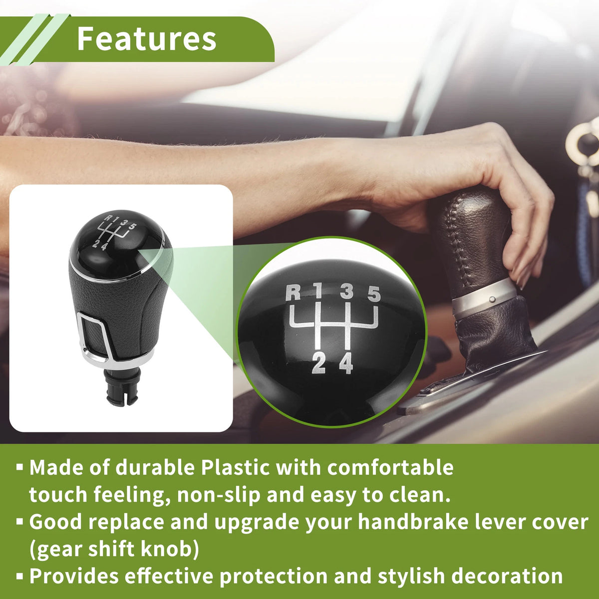 5 Speed Gear Shift Knob for VW Amarok (2011–2022) Black Plastic