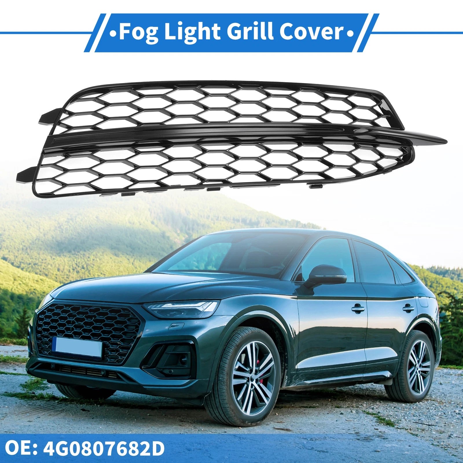 Front Right Fog Light Grill with Hole for Audi A6 C7 (2011–2014)