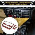 Dashboard Center Console Window Control Panel Cover for Jeep (Carbon Fiber Red)