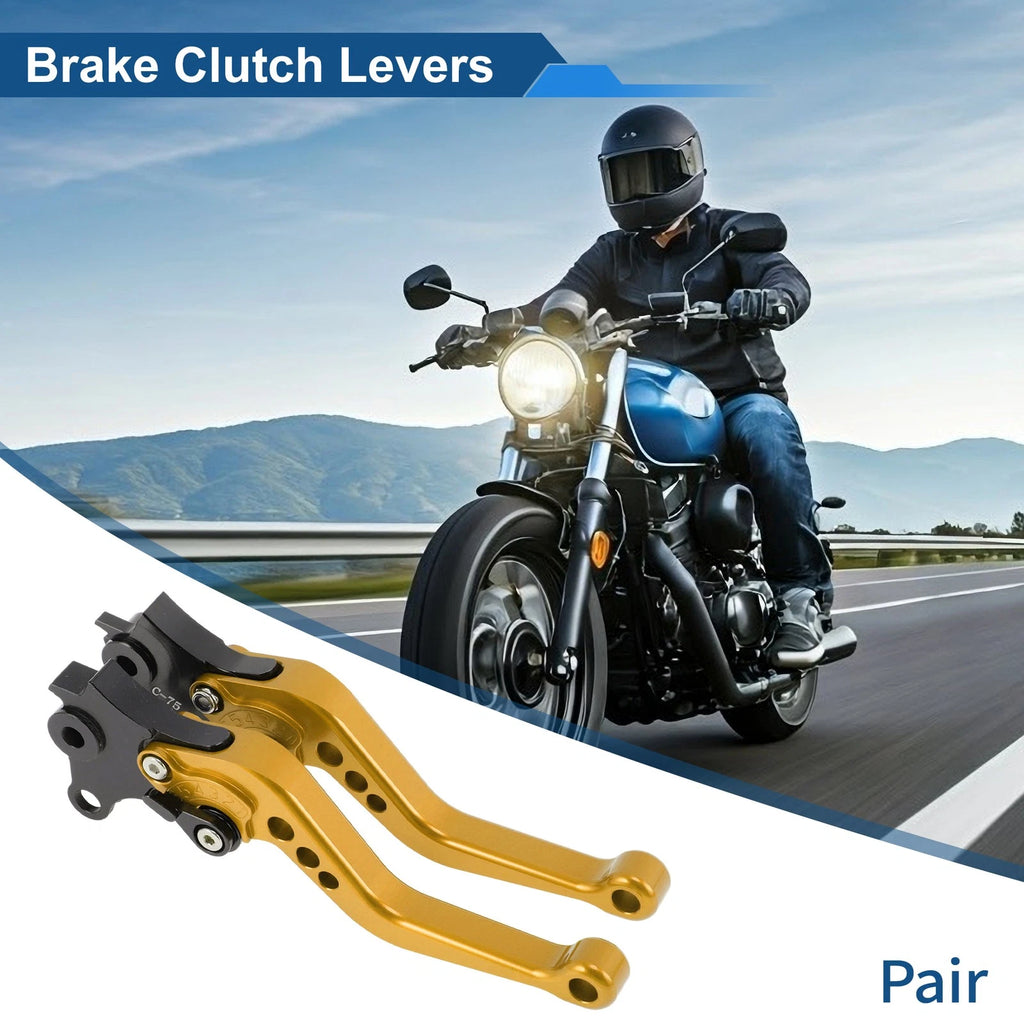 Adjustable Short Brake Clutch Levers for BMW R Nine T (2014–2016) Gold Pair